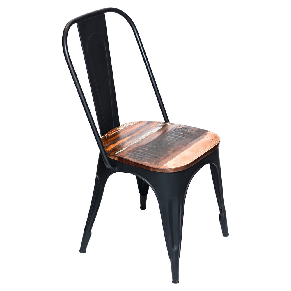 Kurasi krzesło ze stali i drewna mango czarne