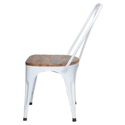 Loftowe Krzesła Biały Industrialne Drewniane 89x40