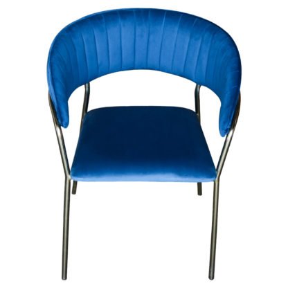 Krzesło do jadalni-nowoczesne niebieskim aksamitem