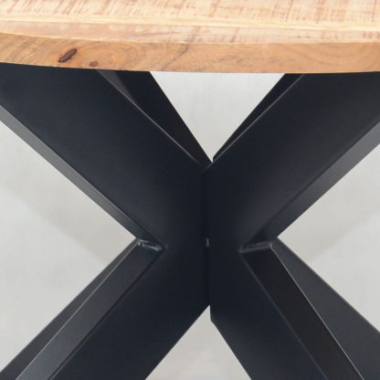 Stolik Industrialne Litego Drewna Mango Na Metalowe Nogi 80x80x45 cm