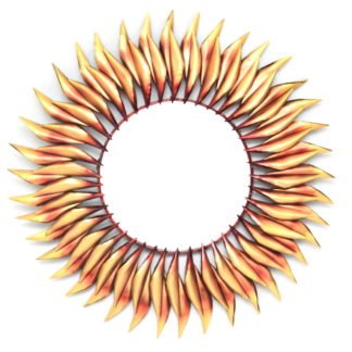 Metalowe lustro w kształcie słońca Anshuman 95 x 95 cm