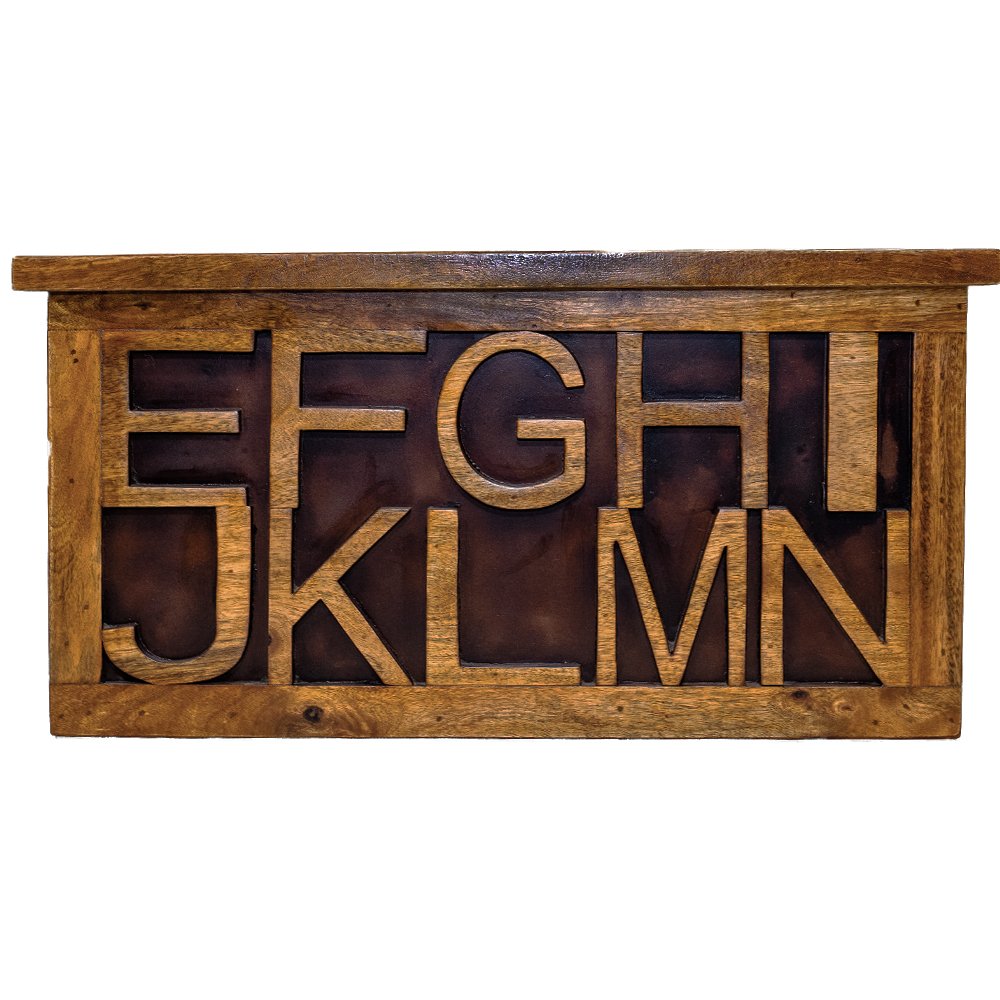Varanamala Indyjska skrzynia alfabet z drewna palisander średnia