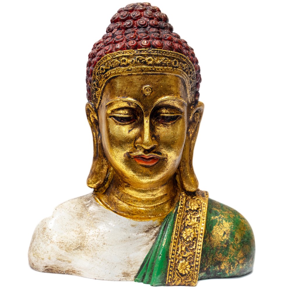 Buddha popiersie Indyjski posążek czerwony średni