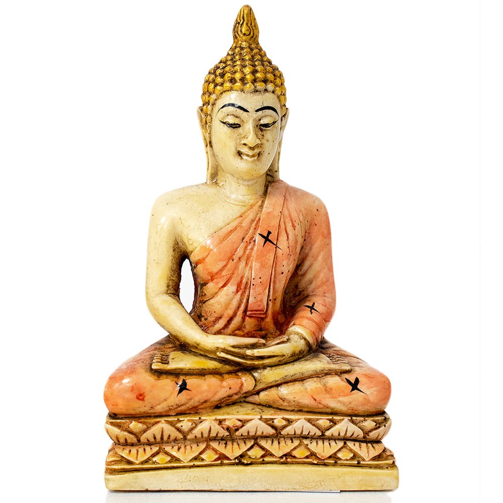Buddha ręcznie malowany Indyjski posążek różowy