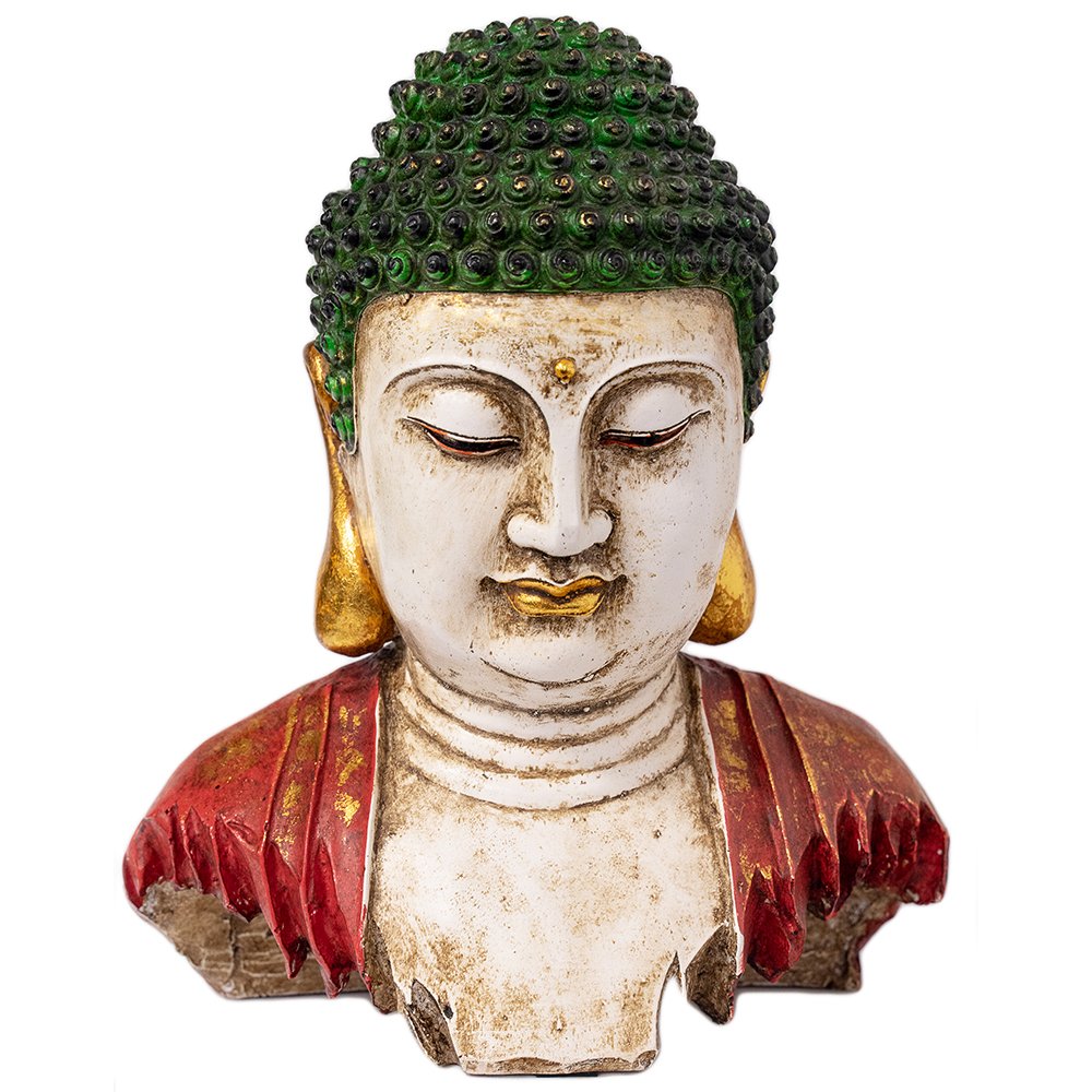 Buddha popiersie cięte Indyjski posążek biały duży