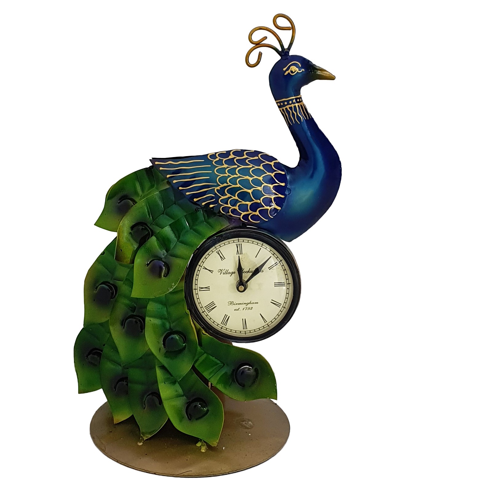Mora Indyjski zegar dekoracyjny kolorowy paw
