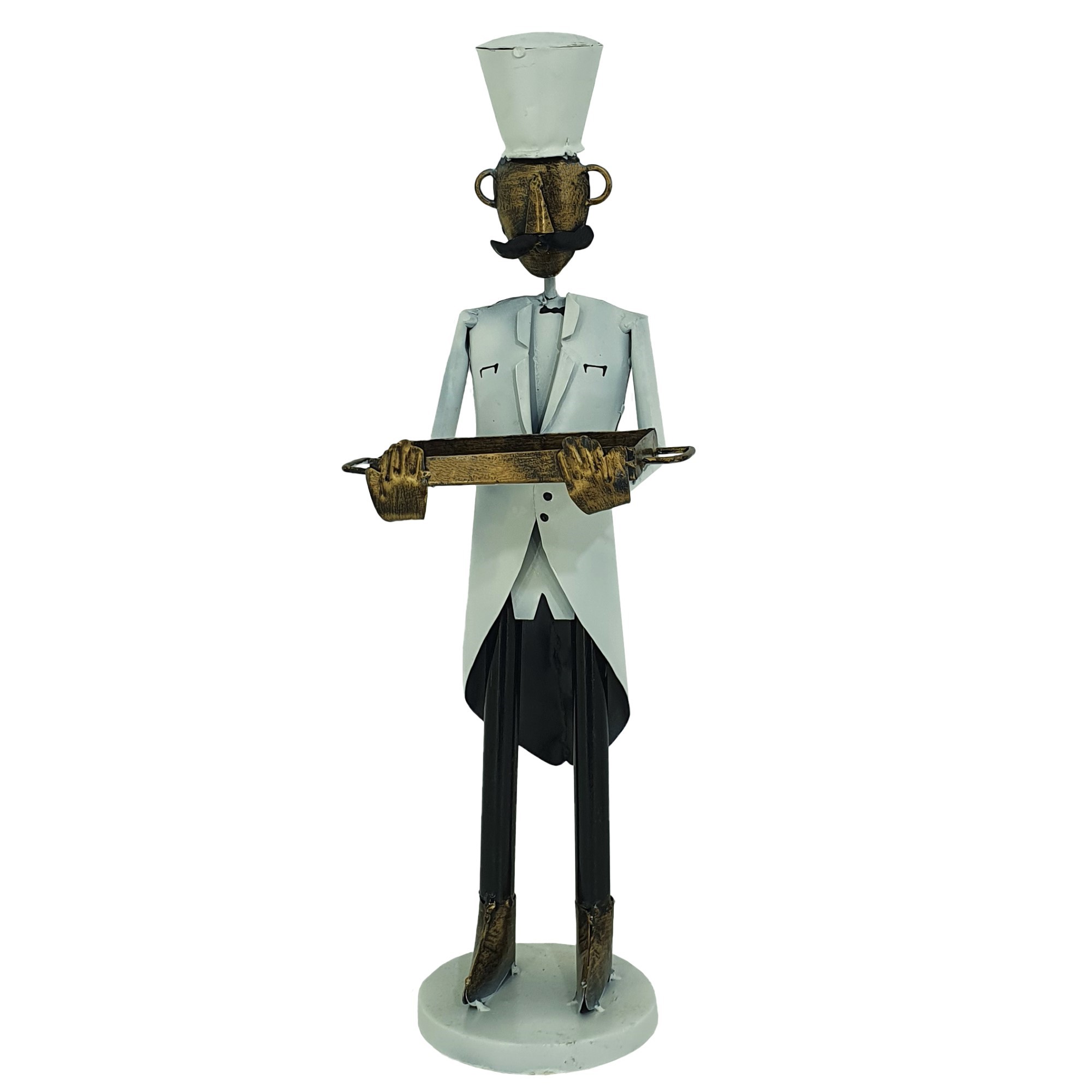 Bahira Indyjska figurka kelner z prostokątną tacą
