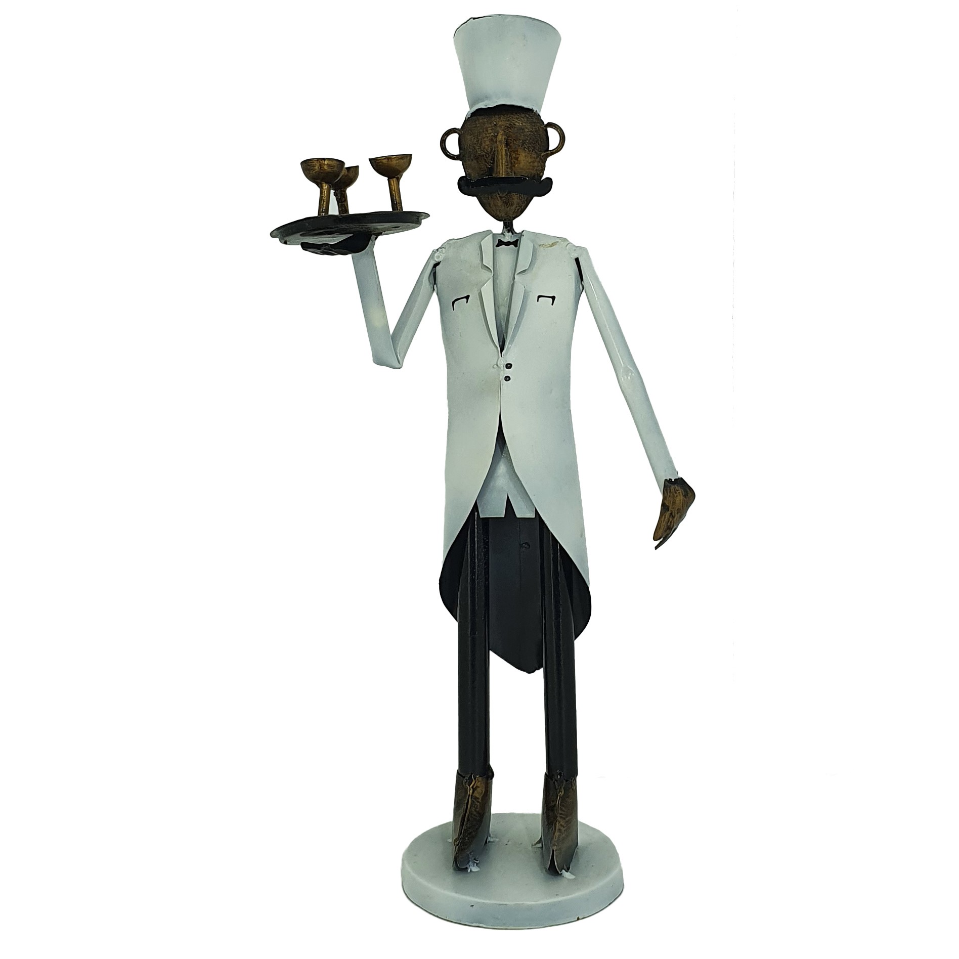 Bahira Indyjska figurka kelner z okrągłą tacą