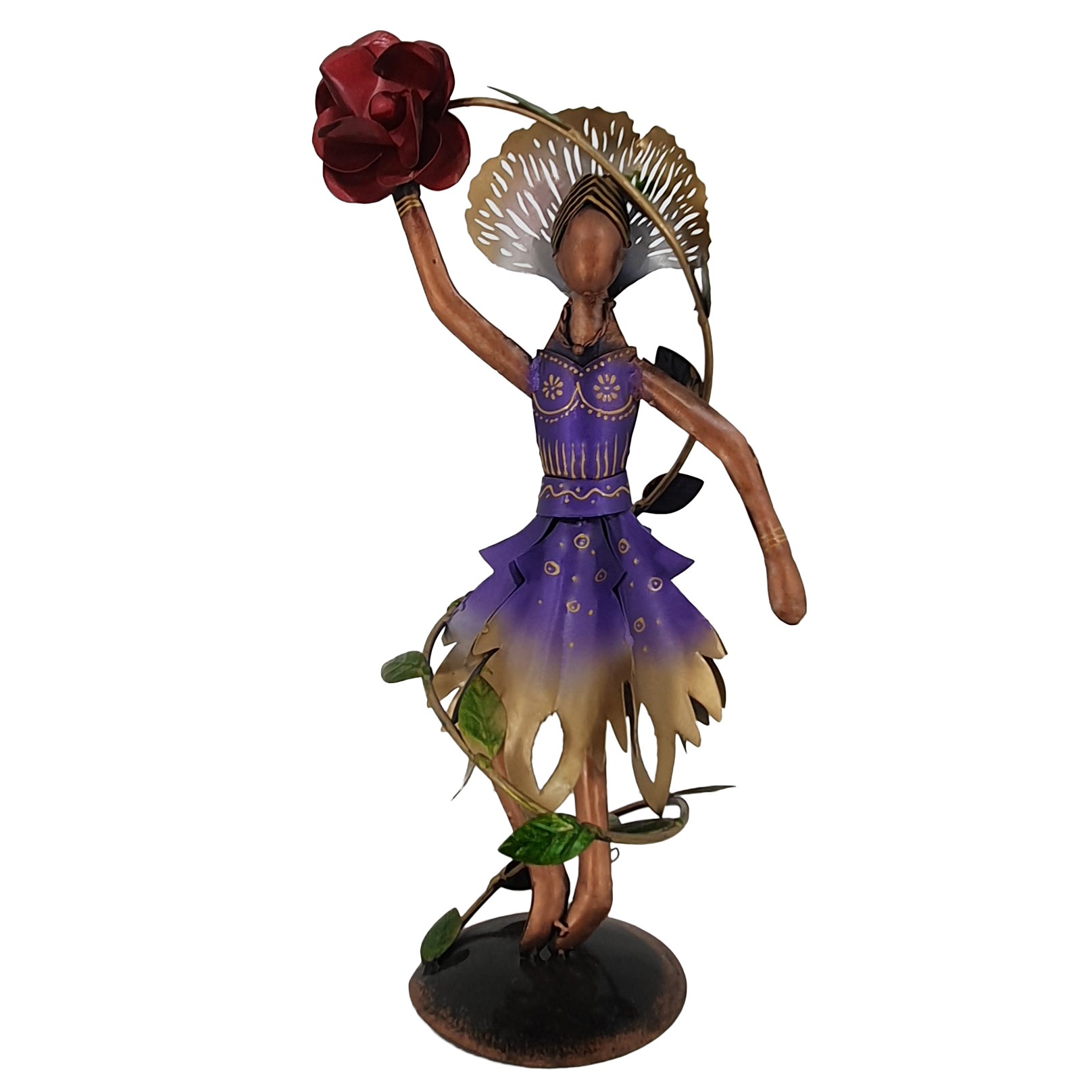 Dansara Indyjska figurka tancerki fioletowa