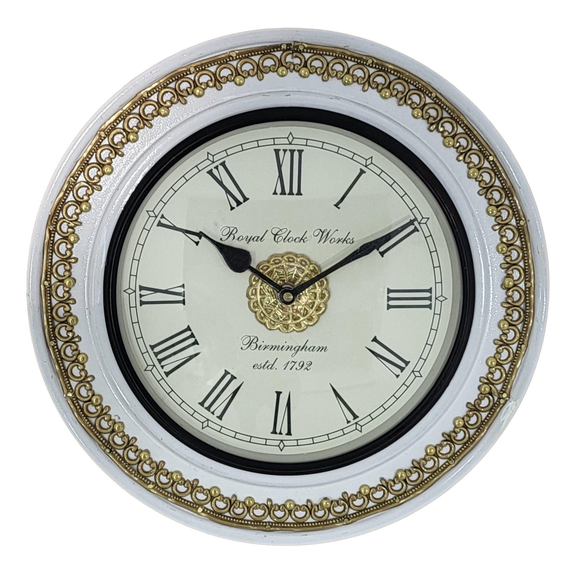 Ghari Indyjski zegar średnica 29 cm biały