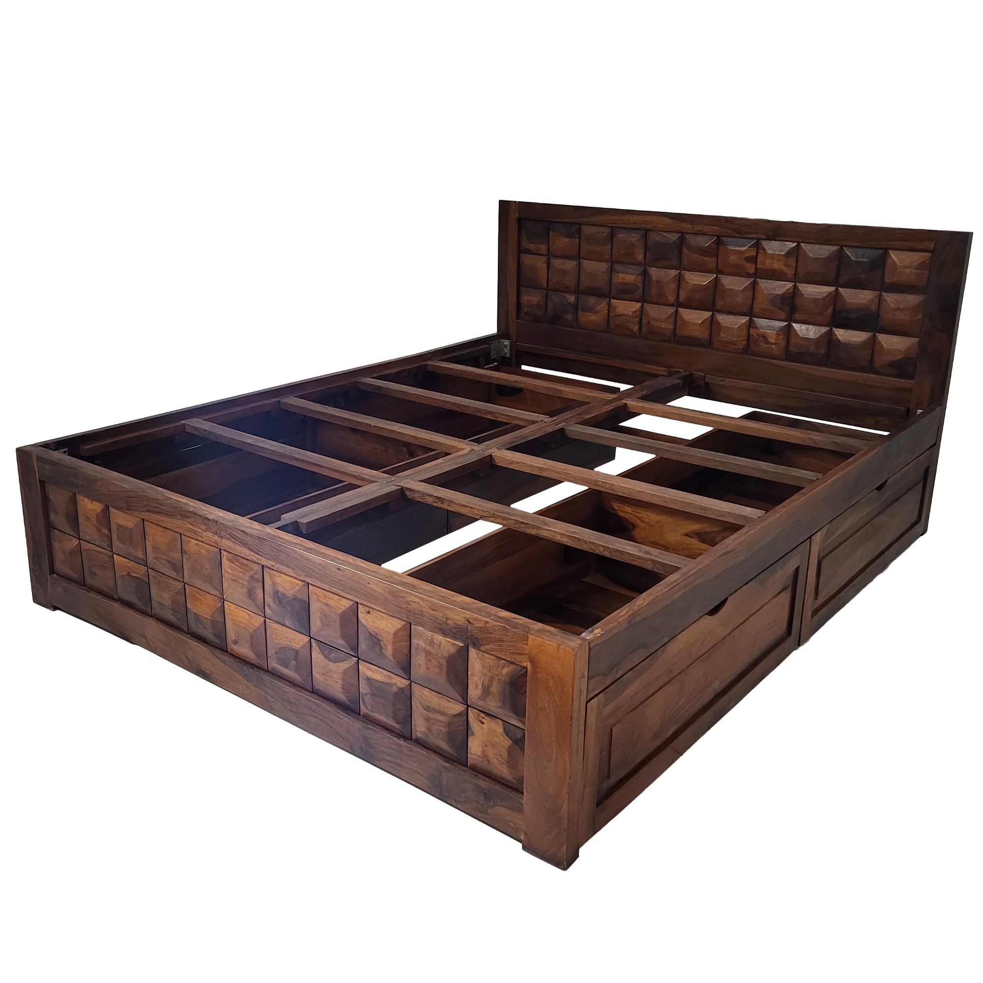 Govind Indyjskie łóżko z drewna palisander 152 x 192
