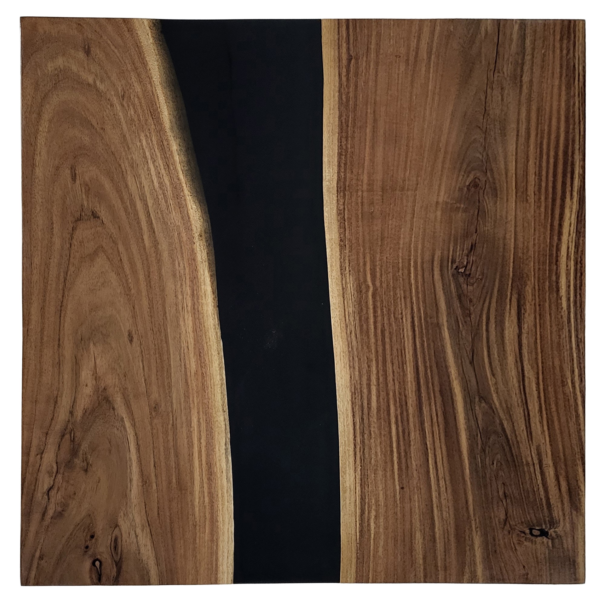 Blat stołu epoksydowy drewno akacjowe 70×70 czarny