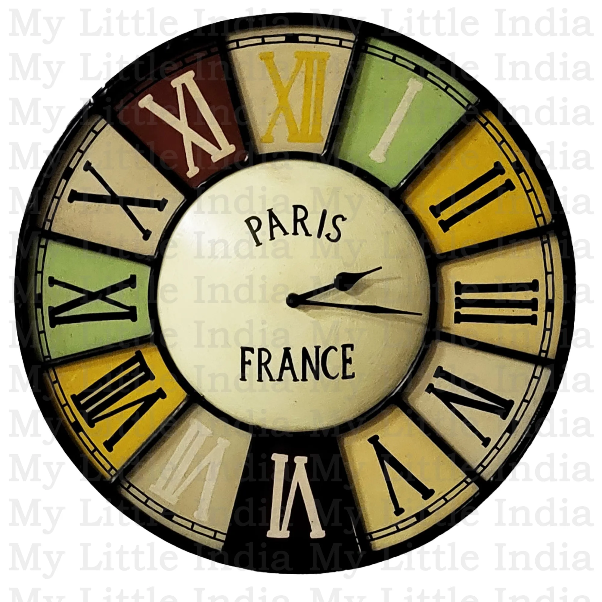 Ghari Indyjski kolorowy industrialny zegar 45 cm