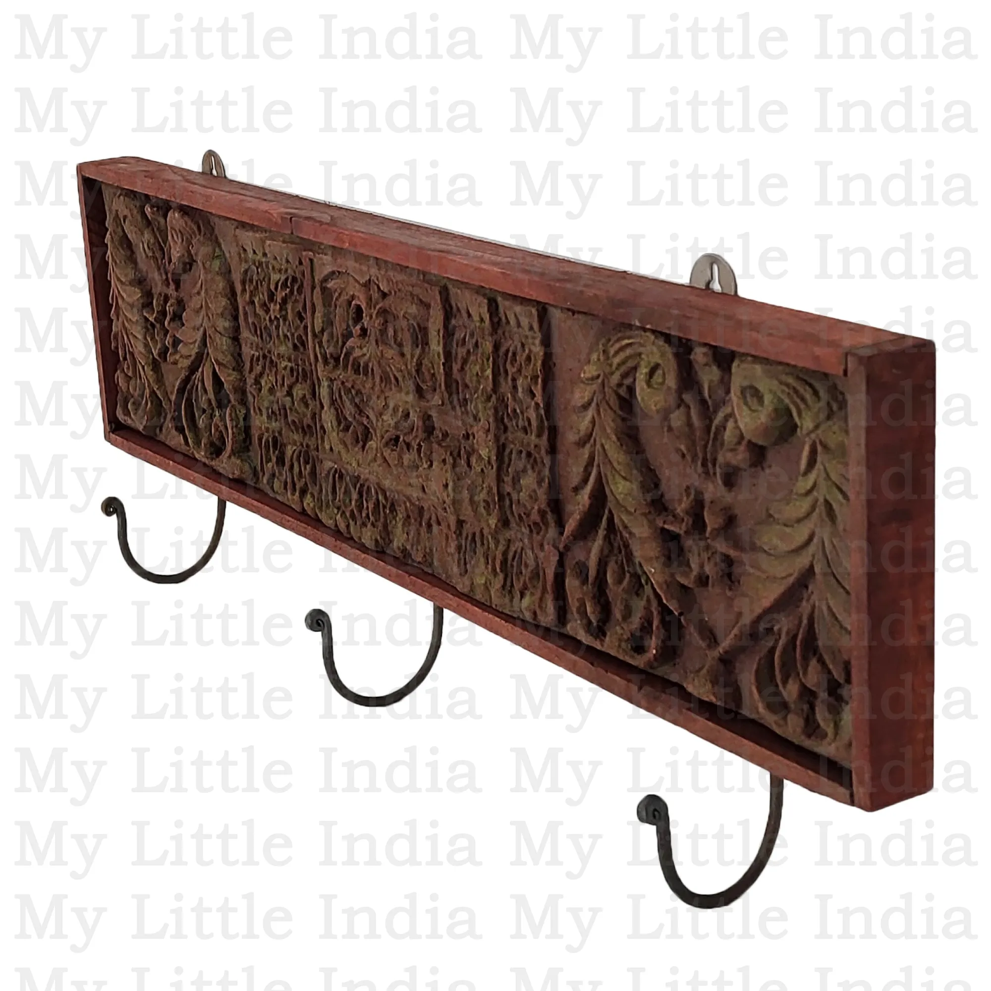Vimal Indyjski wieszak z drewna i betonu