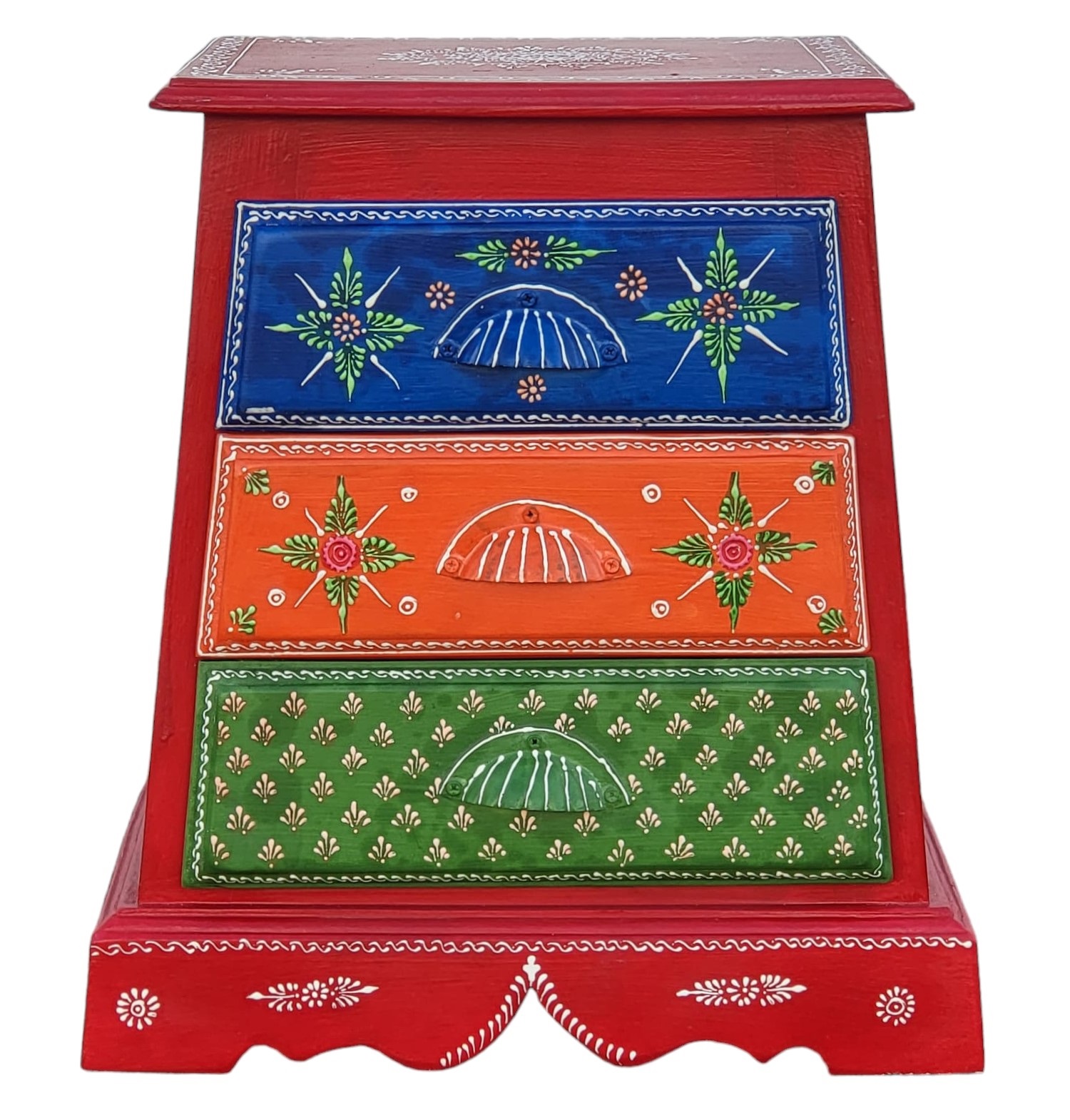 Sataragi Indyjska szafka nocna z drewno mango trzy szuflady
