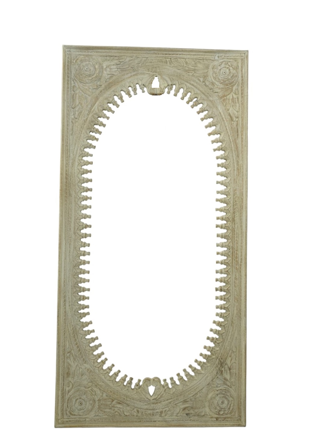 Purana Indyjskie lustro z drewna mango rustic kolor 90×180 Biały
